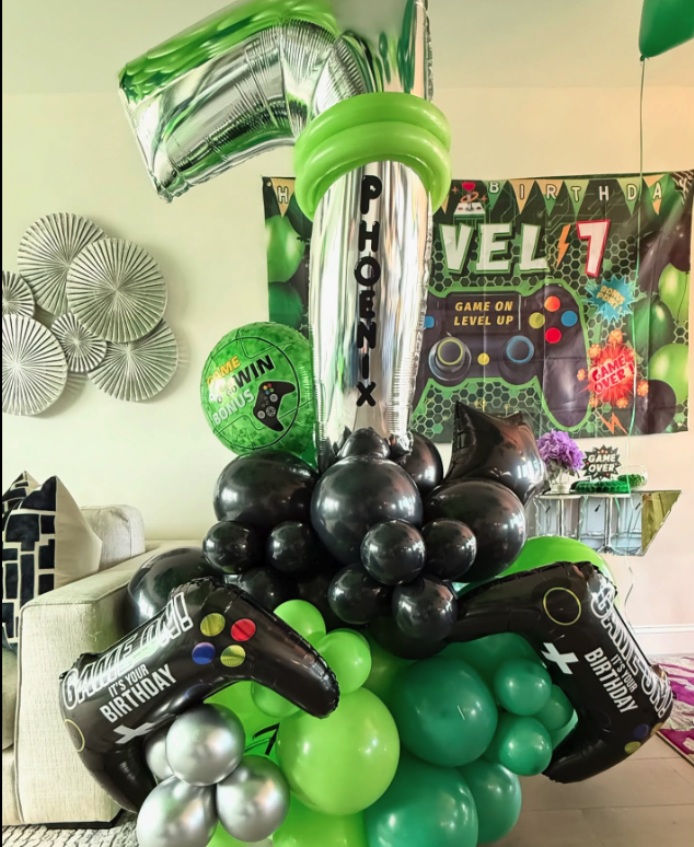 Gaming themed Level 1 birthday party with Xbox decorations