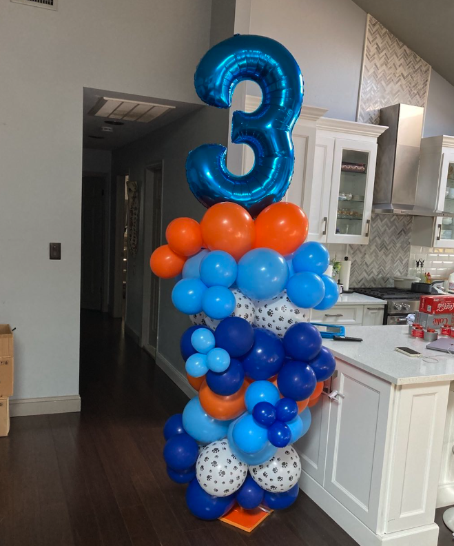 Number 3 balloon decoration